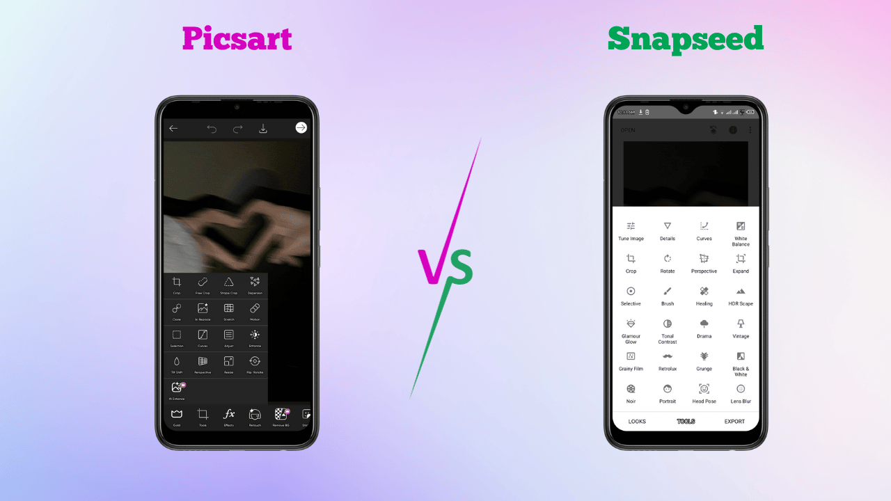 PicsArt vs. Snapseed Editing Tools