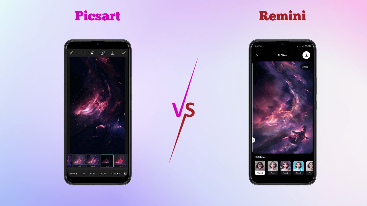PicsArt vs. Remini: Filters and Effects