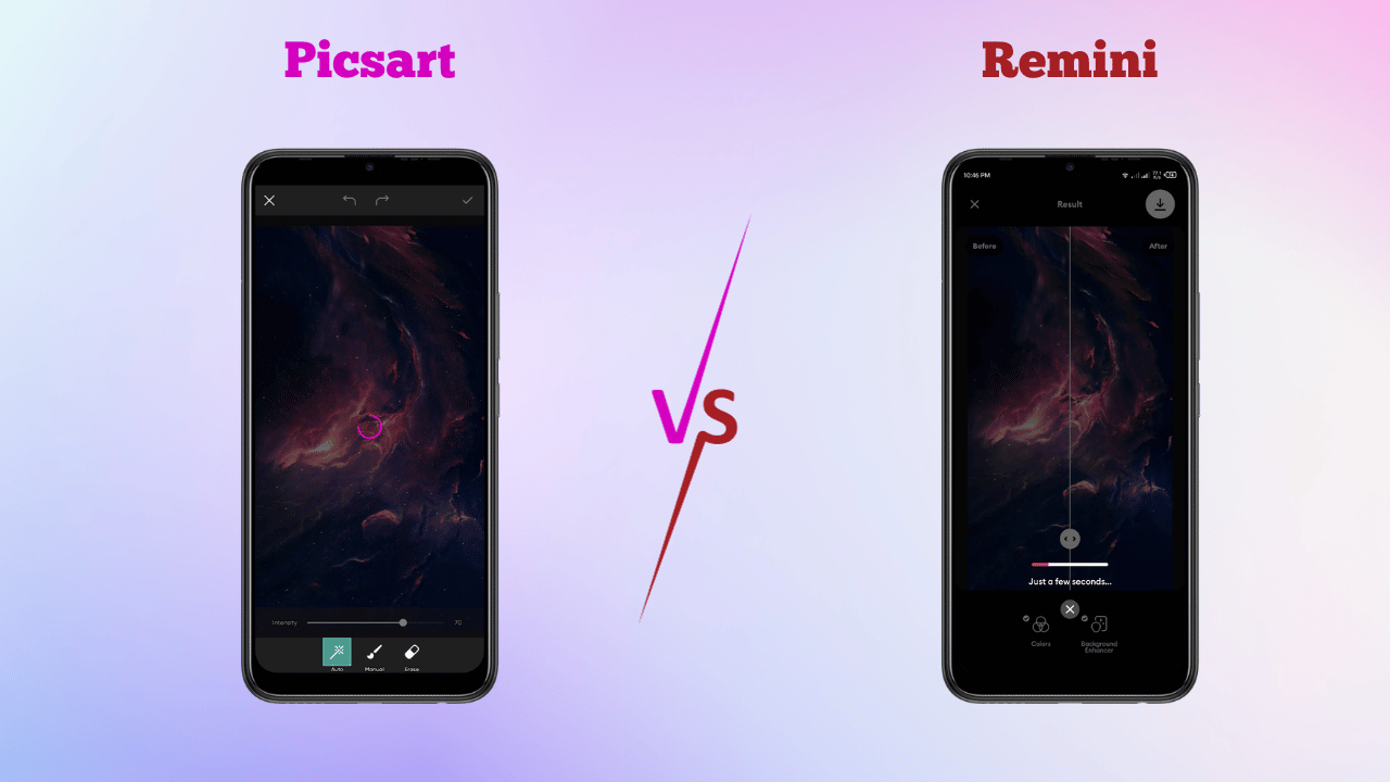PicsArt vs. Remini: Processing Speed
