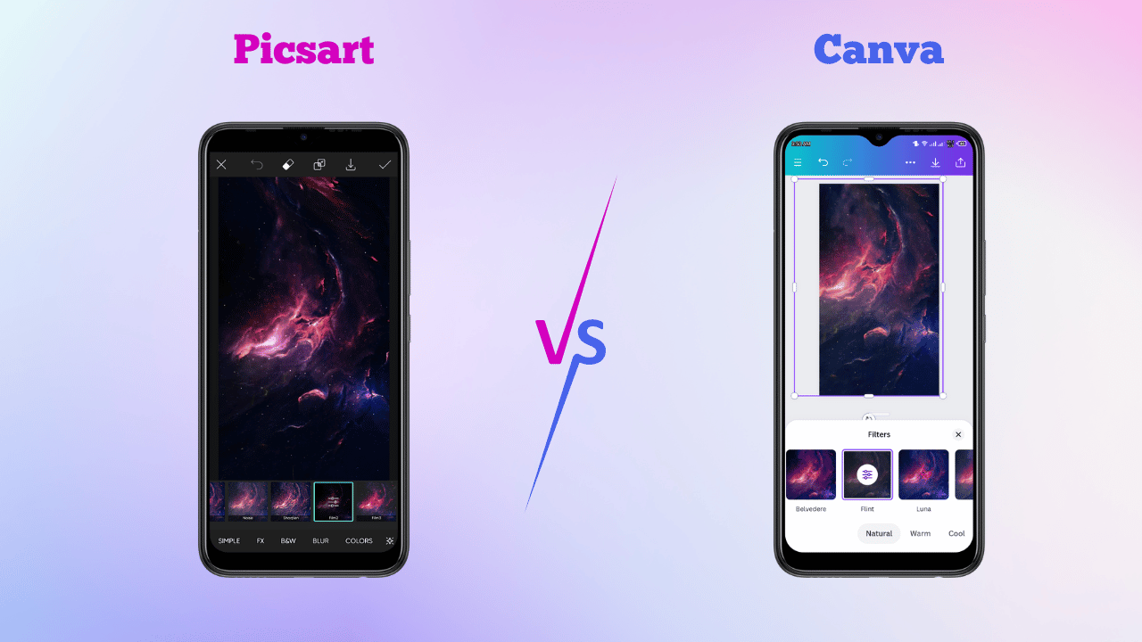 Picsart vs. Canva: Filter Effects
