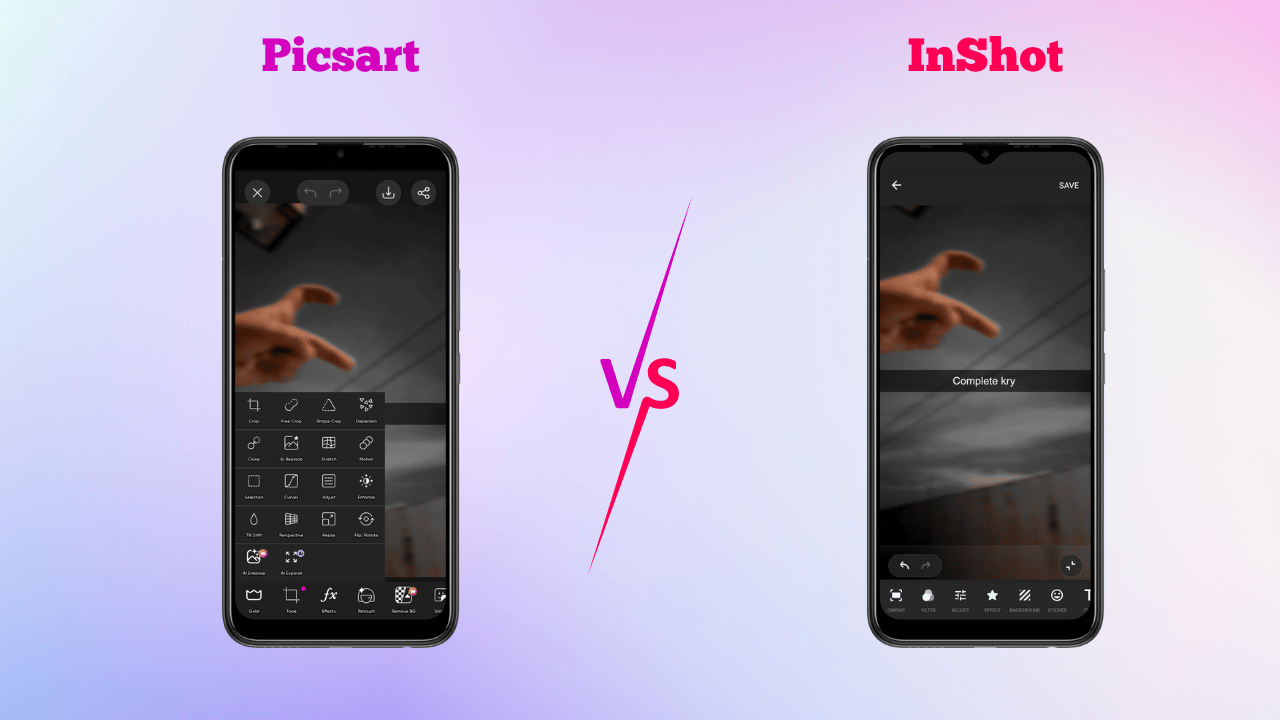 PicsArt vs. Inshot: Editing Tools