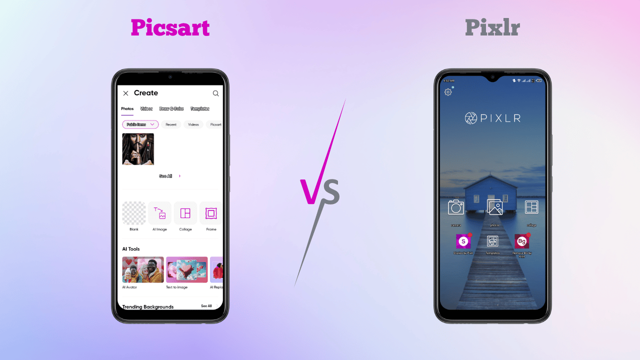 PicsArt vs. Pixlr: User Interface