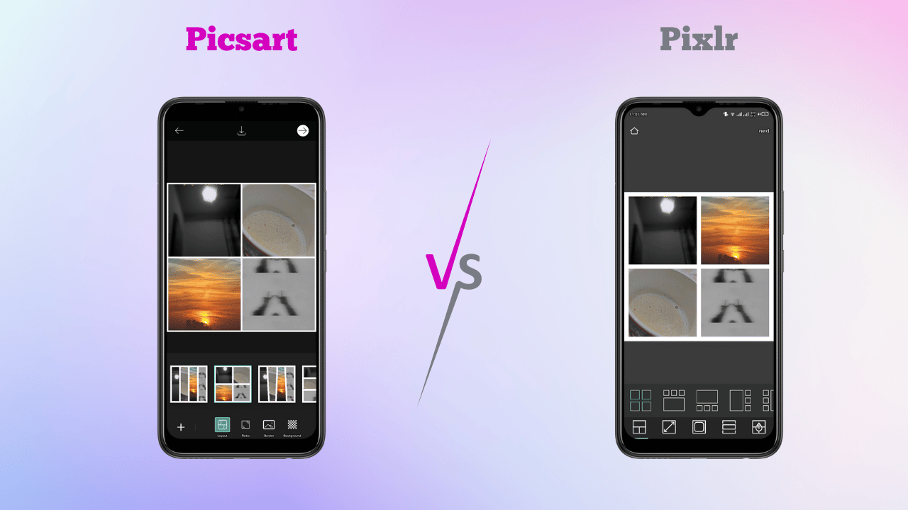 PicsArt vs. Pixlr: Collages