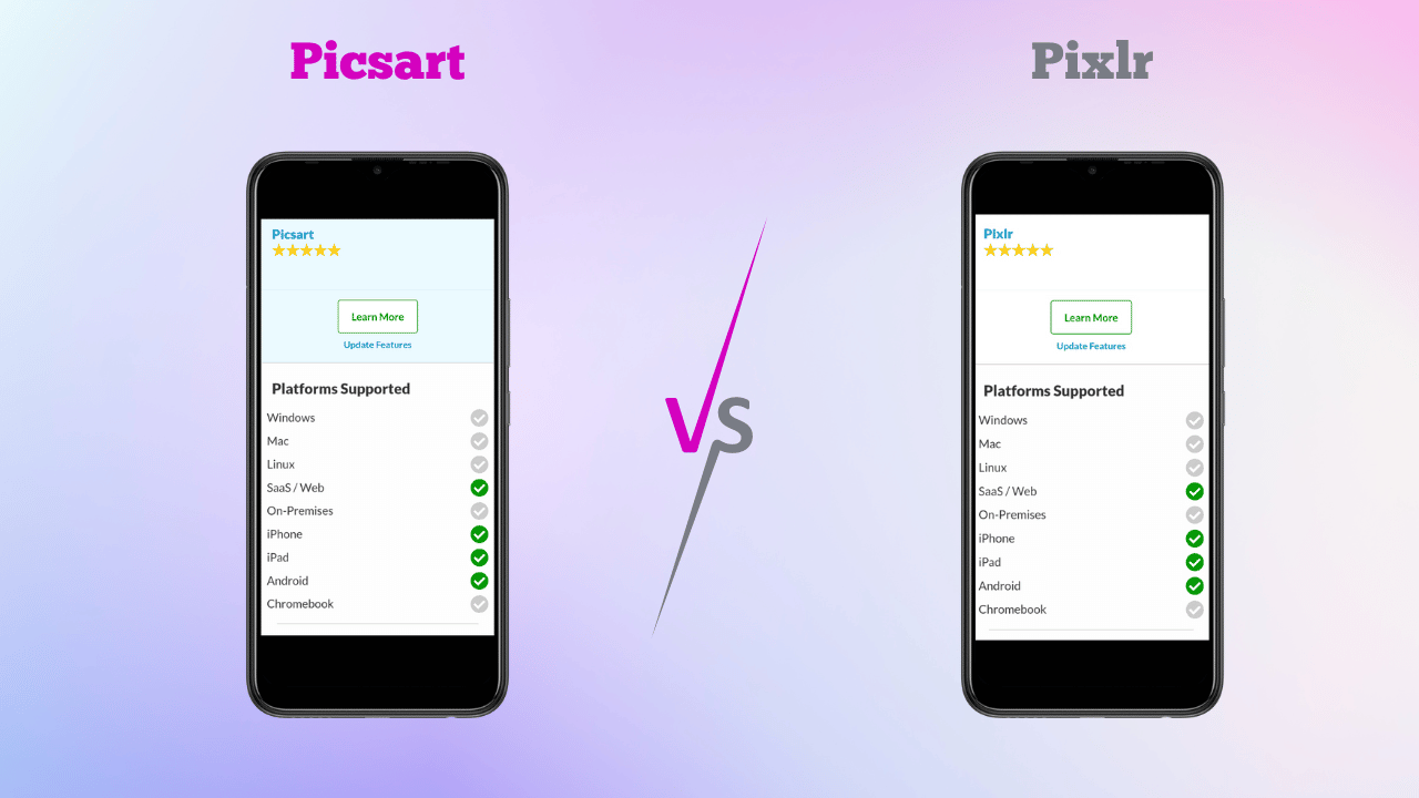 PicsArt vs. Pixlr: Compatibility
