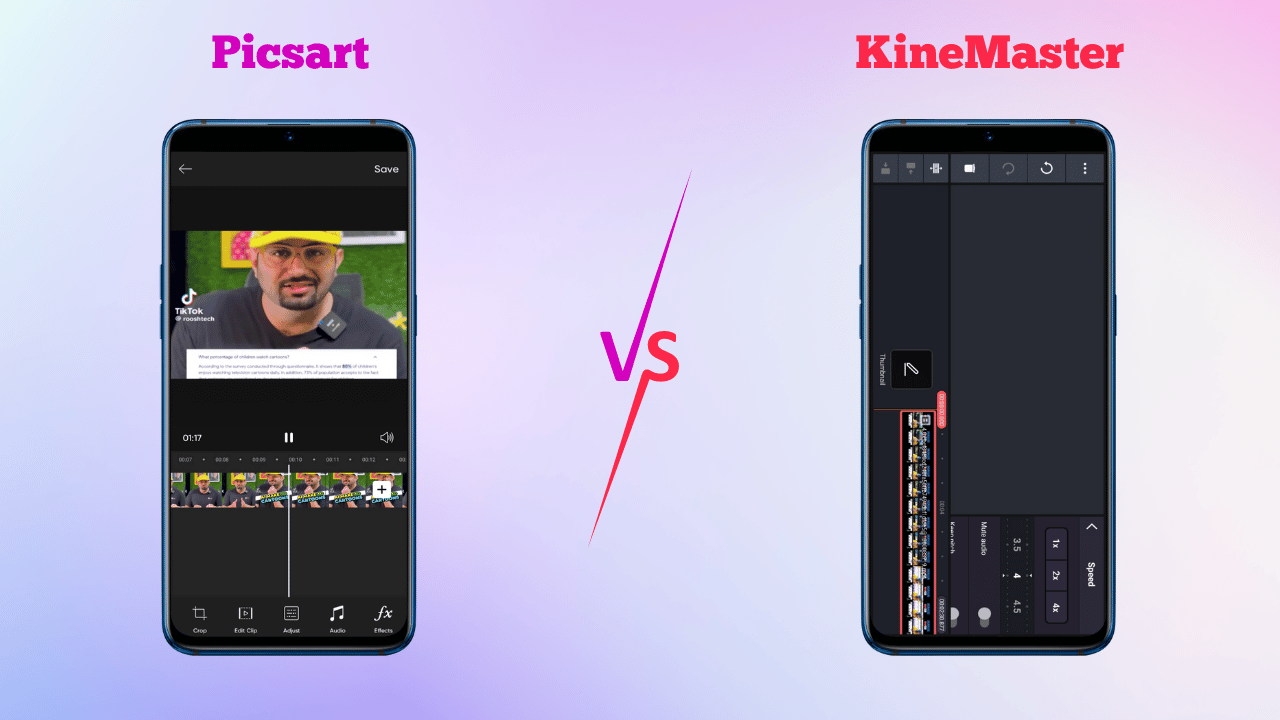 PicsArt vs. KineMaster: Speed Control